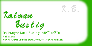 kalman buslig business card